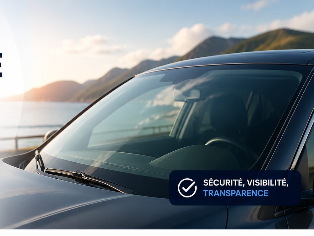Pare-brise de voiture remplacé — sécurité, visibilité, transparence